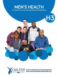 Men's Health Workbook Cover, blue circles and white text, boys and men of all ages